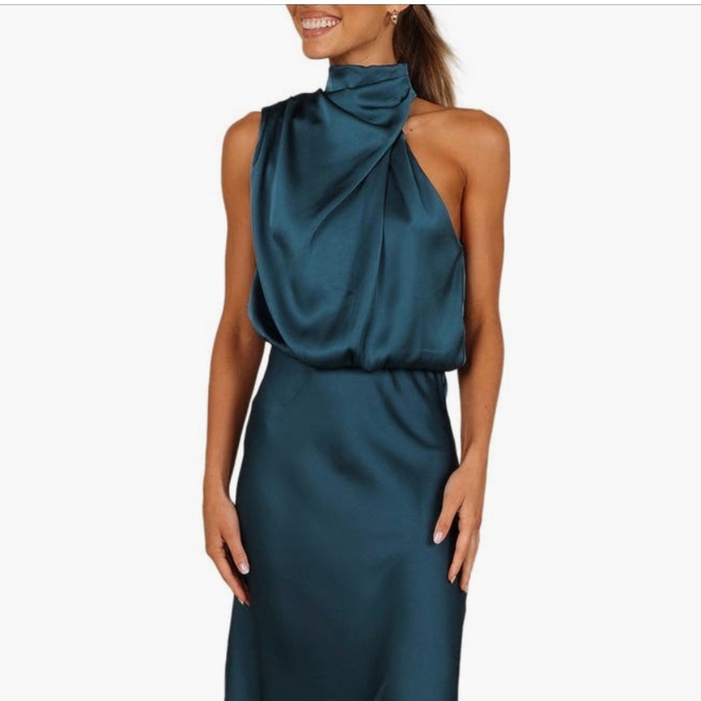 EUC XS Petal & Pup Annabelle Satin Midi Dress